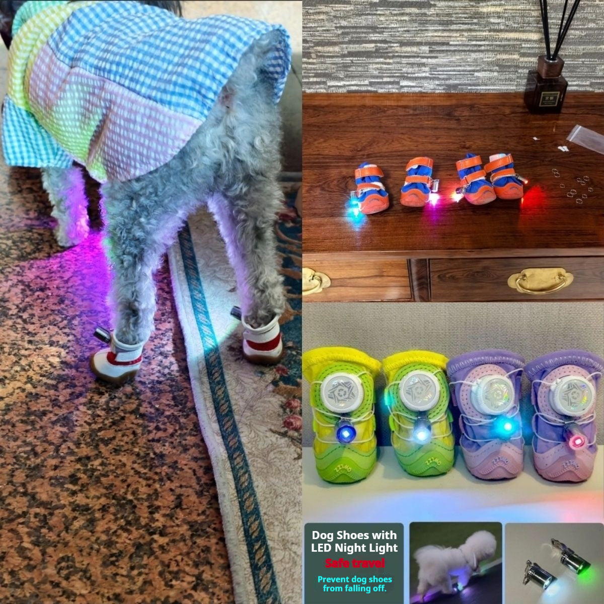 Small and medium-sized pet light-up running shoes（Two pairs）